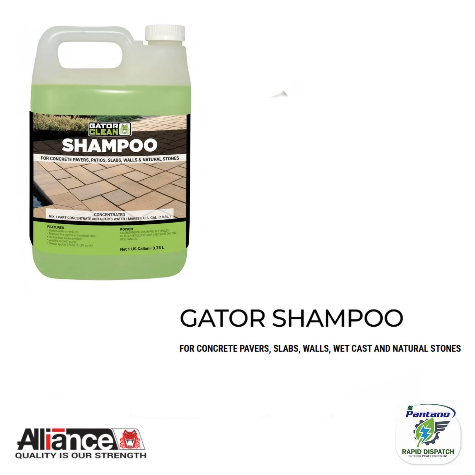 Alliance Gator Clean Shampoo for Pavers Patios Walls & Natural Stone 1 Gal
