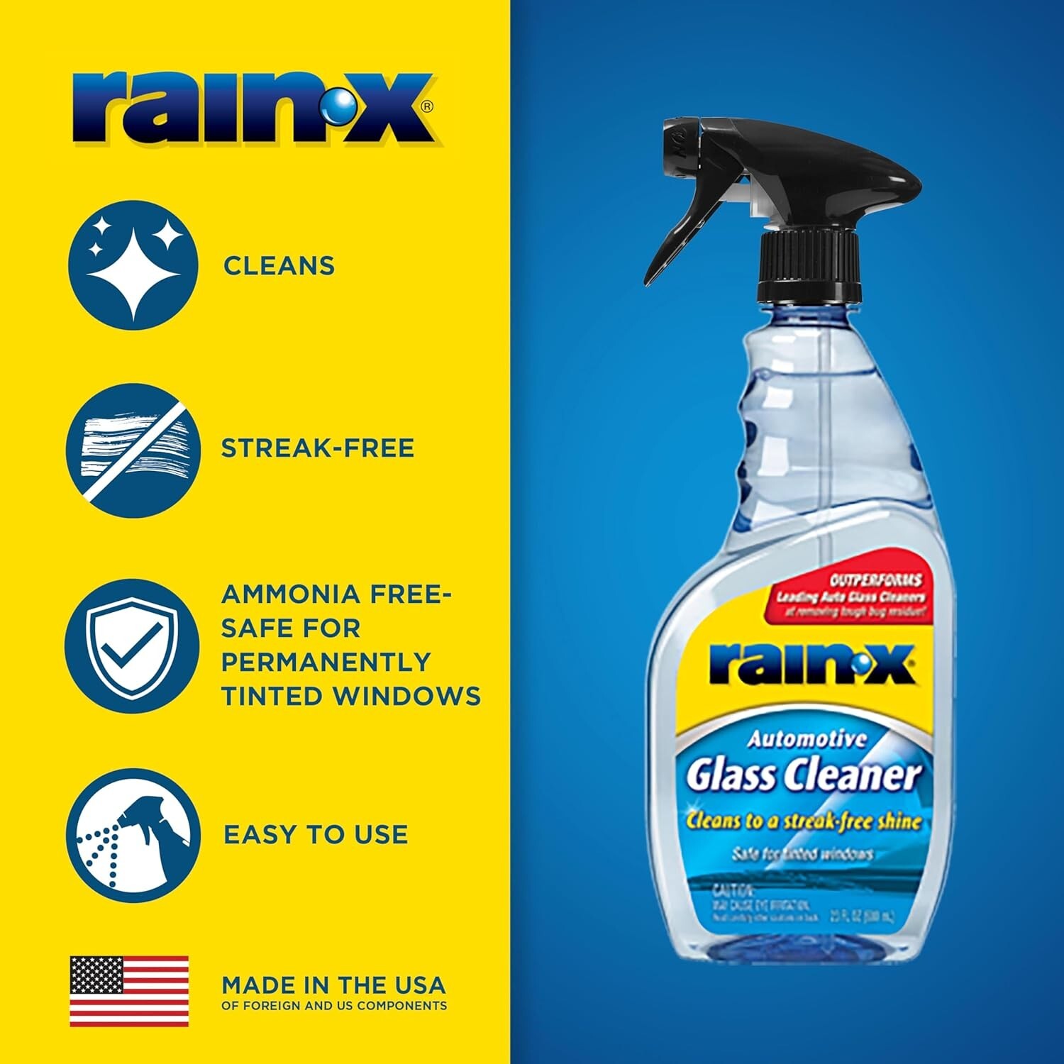 Rain-X 630018 Auto Glass Cleaner 23 Oz., 23 Fl. Oz.