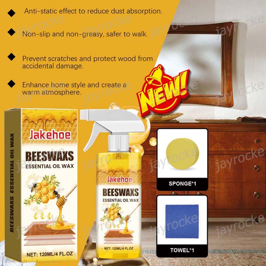 Beeswax Spray Essential Oil Wax,Multi-Purpose Furniture Polish,Wood Care Spray