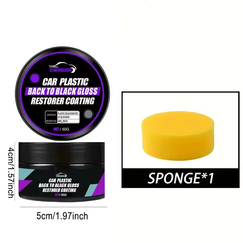 Car Plastic Restorer, Returns to Black Shine, Long-Lasting Coating, Leather Refu