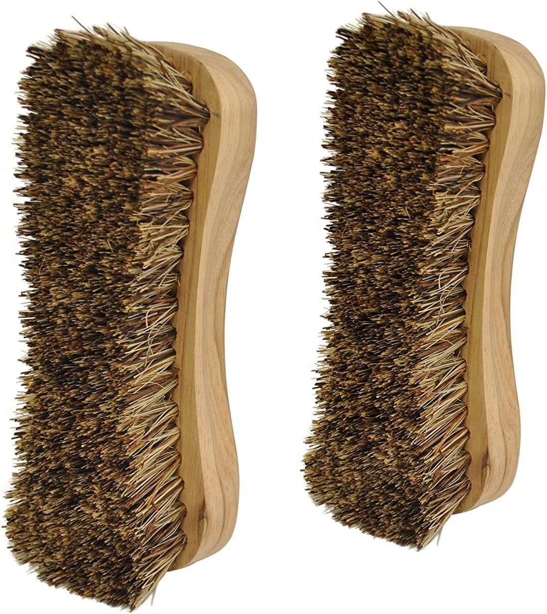 NIB NATUROLIC ALL-NATURAL WOODEN SCRUB BRUSH SET PALMYRA BRISTLE BRUSH, 2 CT.