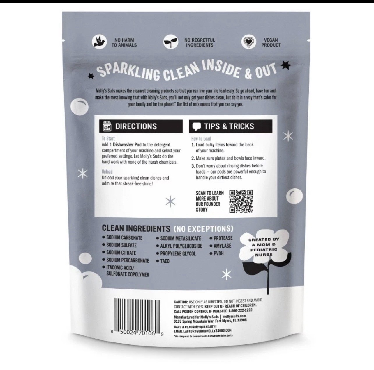 Dishwasher Pods, Unscented, 45ct, Paraben/Phosphate-Free, Vegan