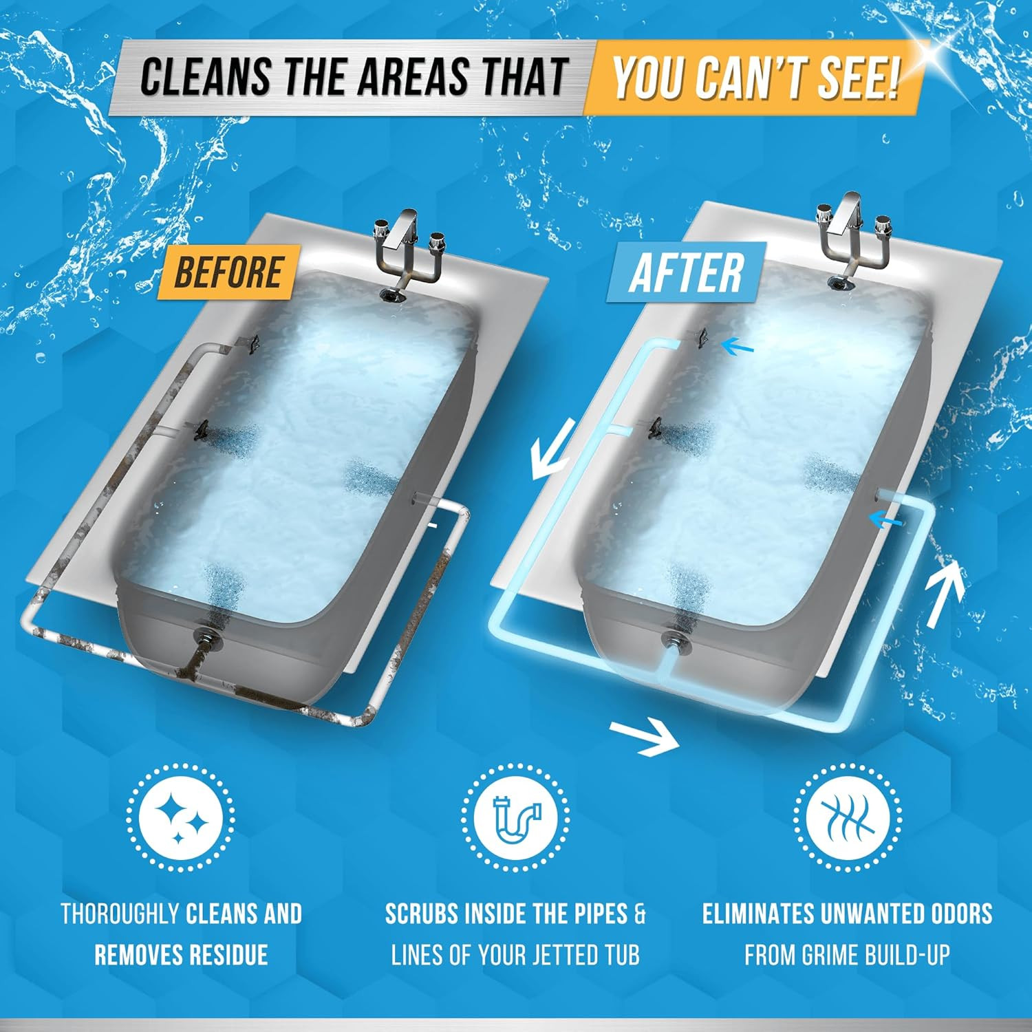 ACTIVE Jetted Tub Cleaner Bathtub Cleaning – 32oz (8 32 Fl Oz (Pack of 1)
