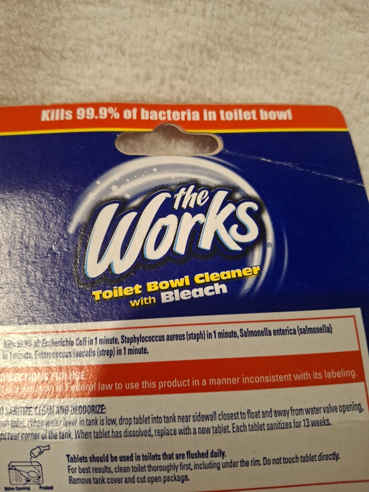 The WORKS Toilet Bowl Cleaner Tablet EPA REG #683627480306