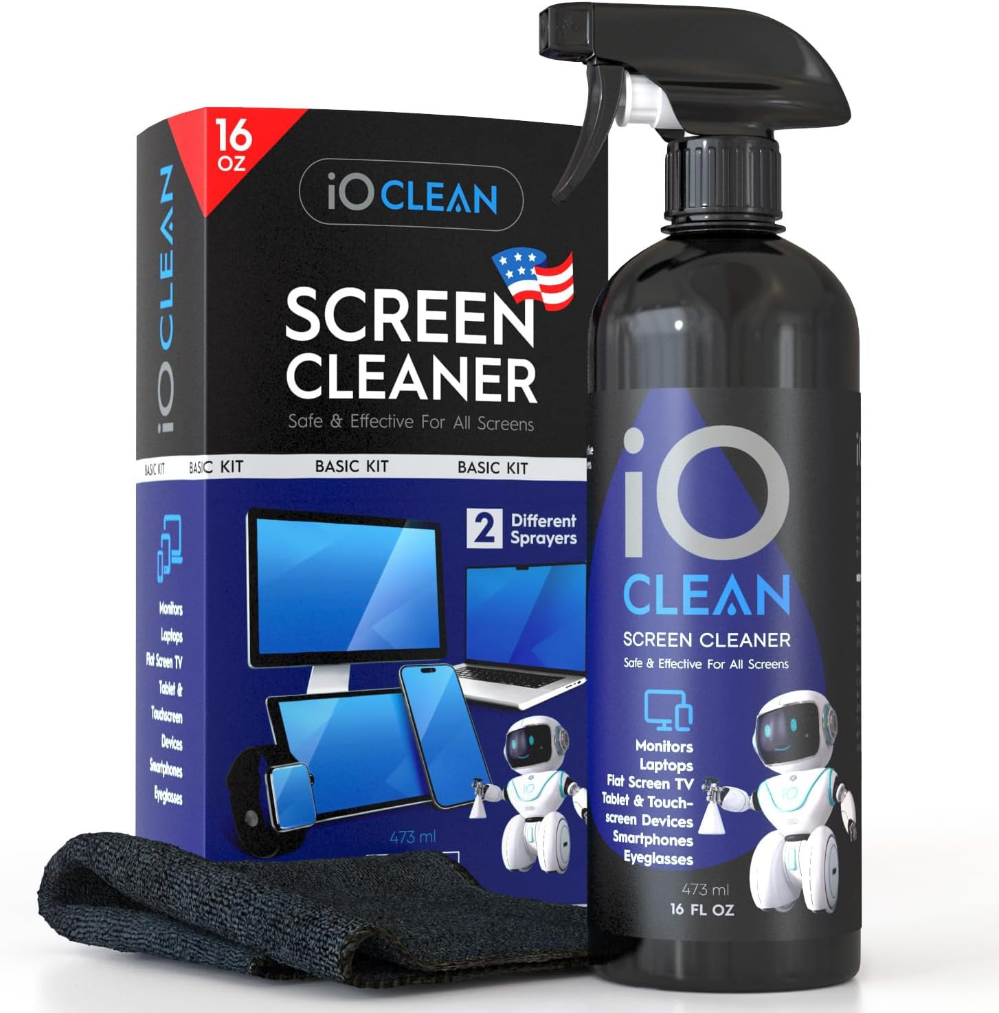 Screen Cleaner Spray (16Oz) + Washing Machine Cleaner and Descaler Tablets 24 Pc