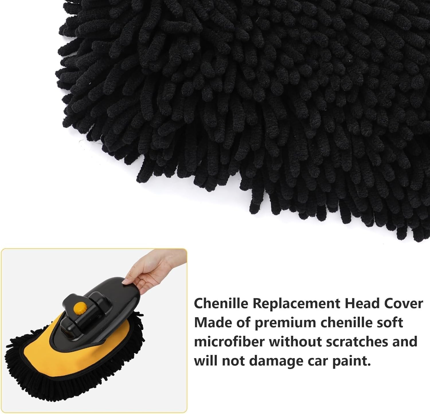 15° Curved Car Wash Brush with 43″ Telescopic Handle