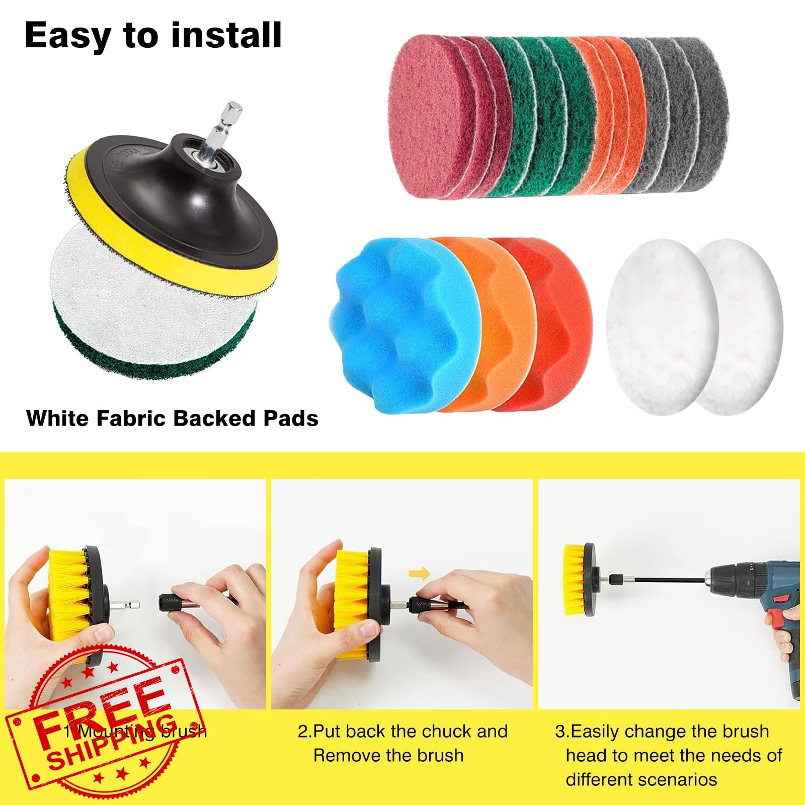 ETOUPA 30 Piece Drill Brush Scrubber Attachments