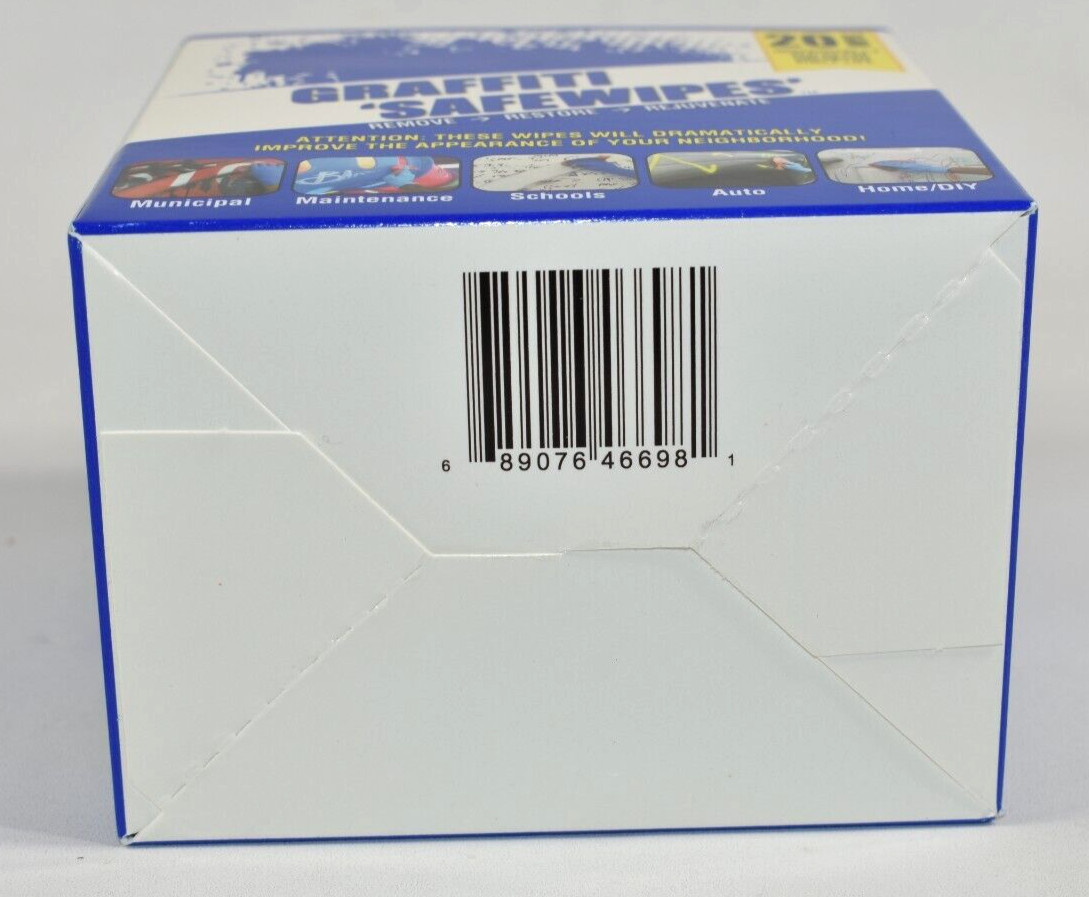 World’s Best Safewipes Graffiti Remover 1 Box Containing 20 Wipes 12″x8″ NEW
