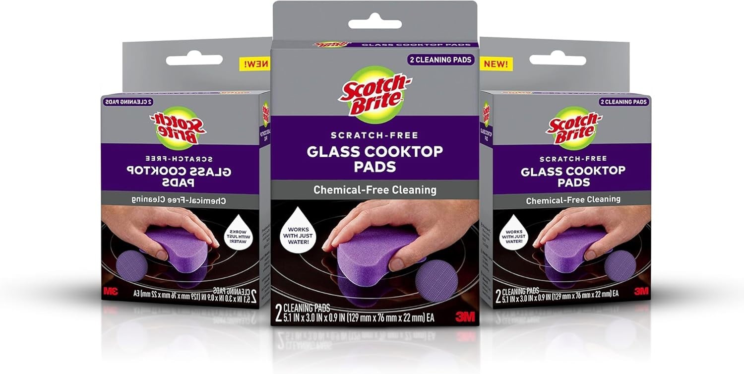 Scratch-Free Cooktop Cleaning Pads, Non-Abrasive Scrubbers for Glass Stovetops