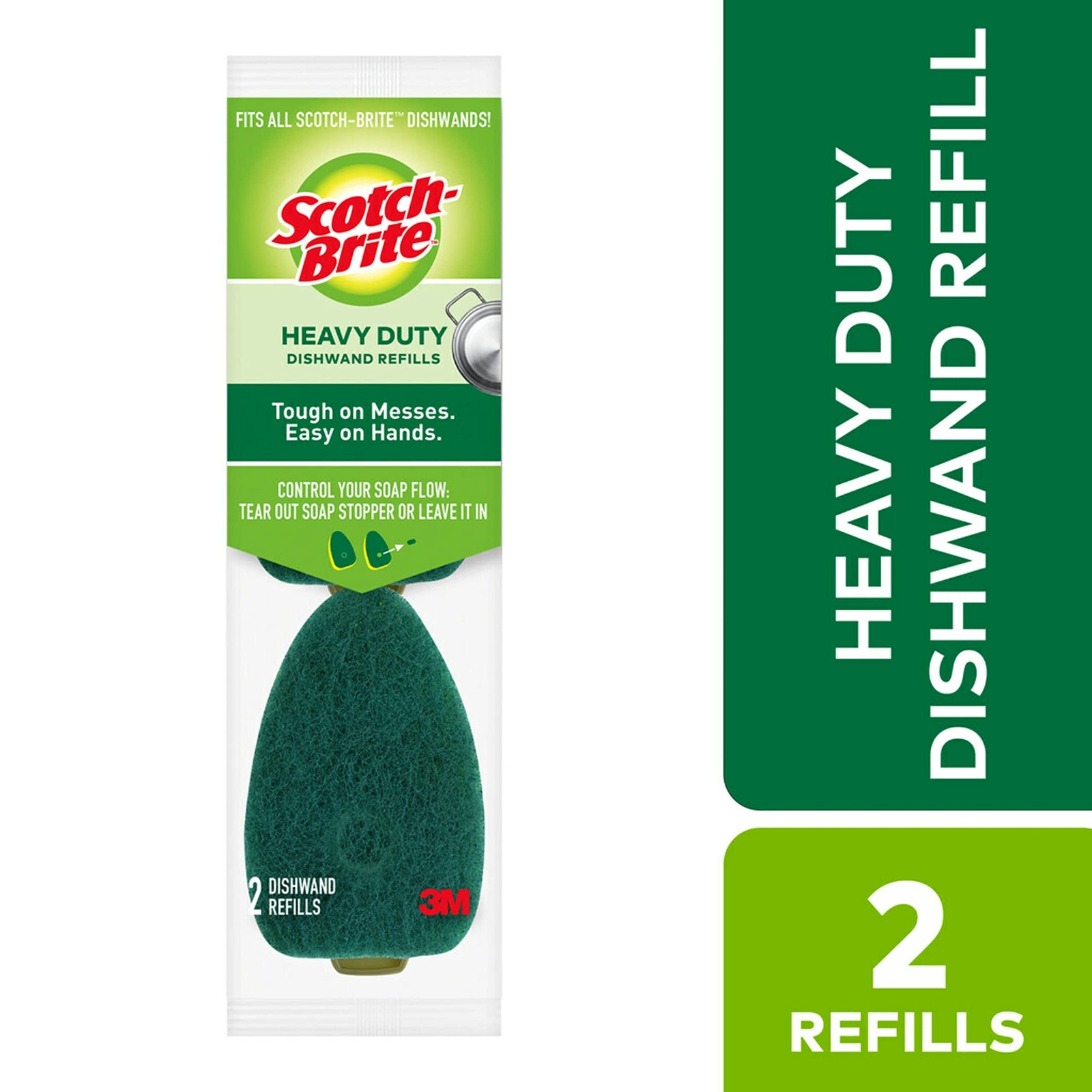 Scotch-Brite Heavy Duty Dishwand Scrubber Refill For Kitchen 2 pk