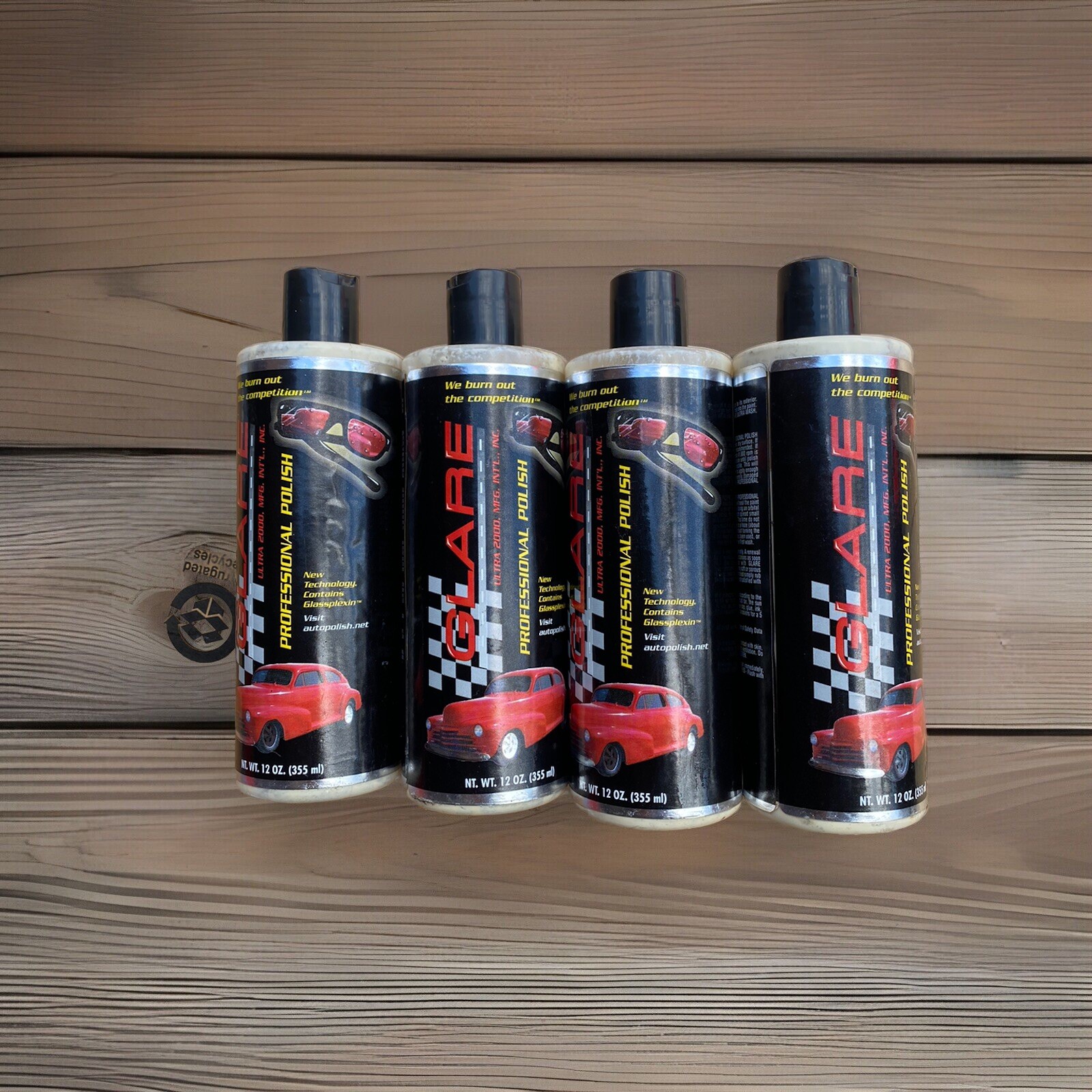 GLARE Ultra 2000 PROFESSIONAL AUTO CAR PAINT POLISH WAX 12OZ 4 BOTTLE LOT NEW!