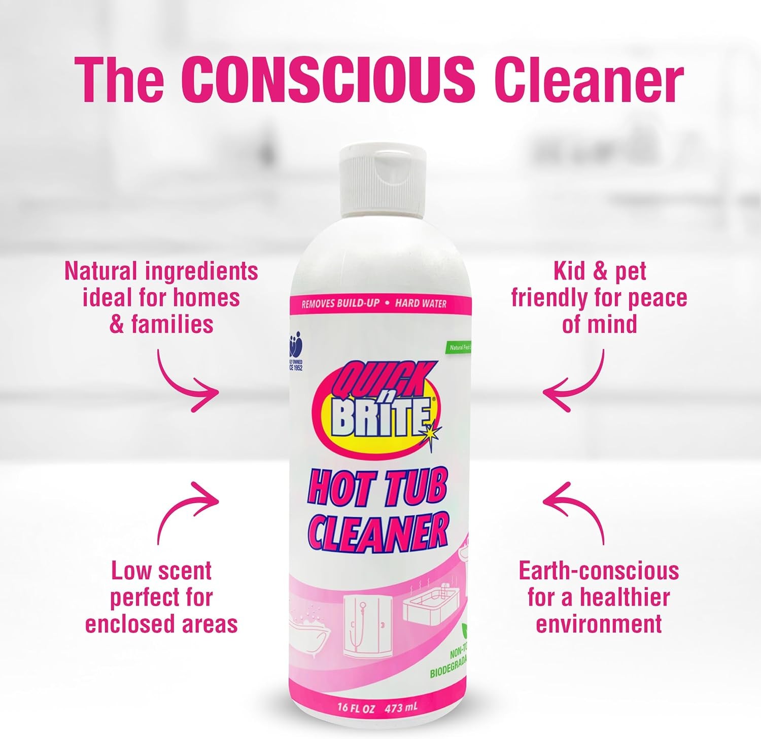Quick N Brite Heavy Duty Hot Tub Cleaner Kit – Non-abrasive Cleaning Gel with