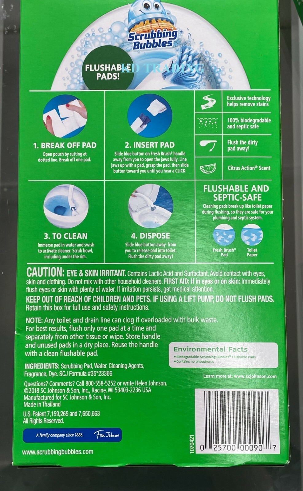 40-Pk~ Scrubbing Bubbles FRESH BRUSH Flushable Pads Toilet Cleaning Refill Heads
