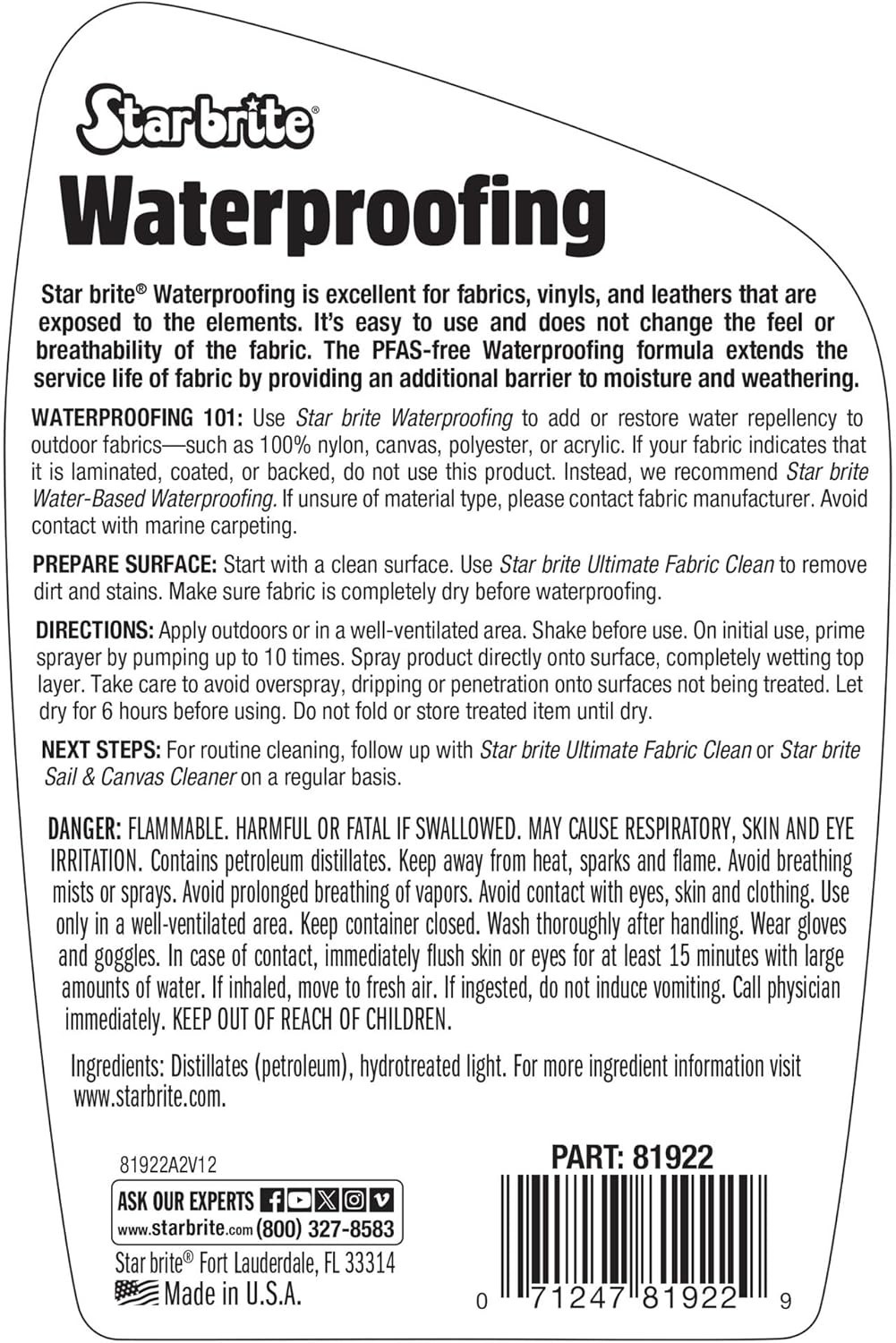 Waterproofing Spray, Waterproofer + Stain Repellent + UV Protection for Boat …