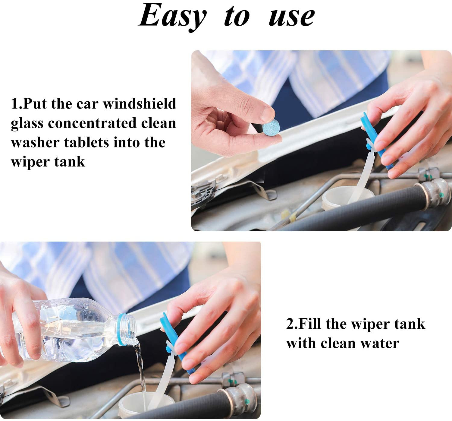 100 Pcs Car Windshield Washer Tablets Cleaning Washer Fluid Tablets Glass Concen