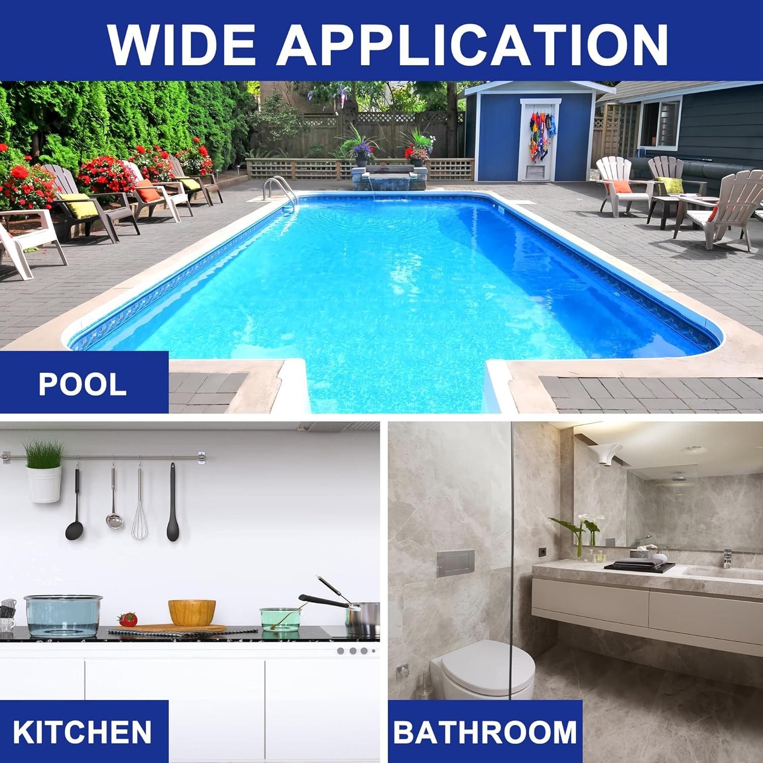 3 Pack Hand-Held Pool Scrub Brush Pool Cleaning Scrubbing Sponge Pad Bathroom Cl