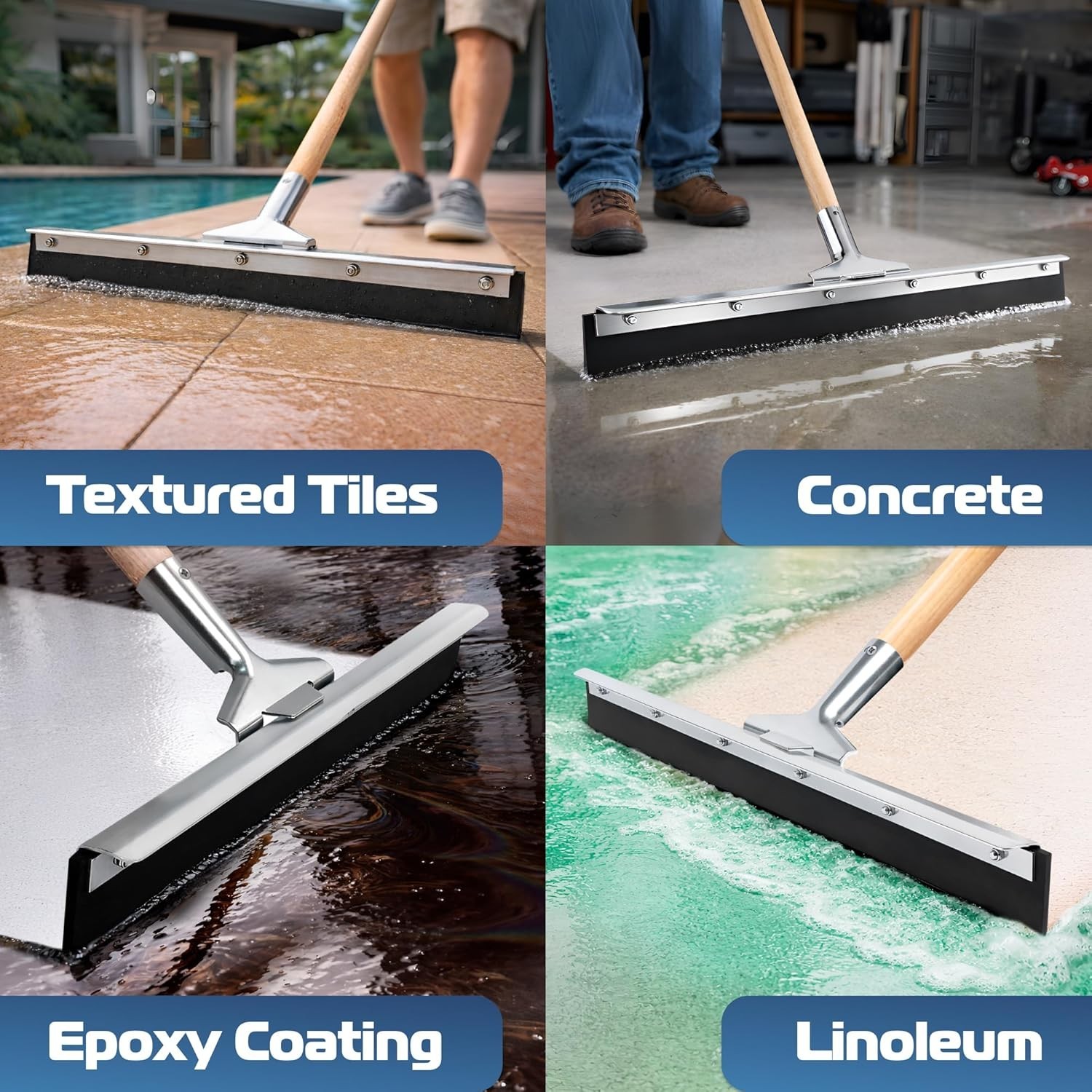 Versatile Heavy-Duty 10-Inch Squeegee with Universal Socket for Extension Poles