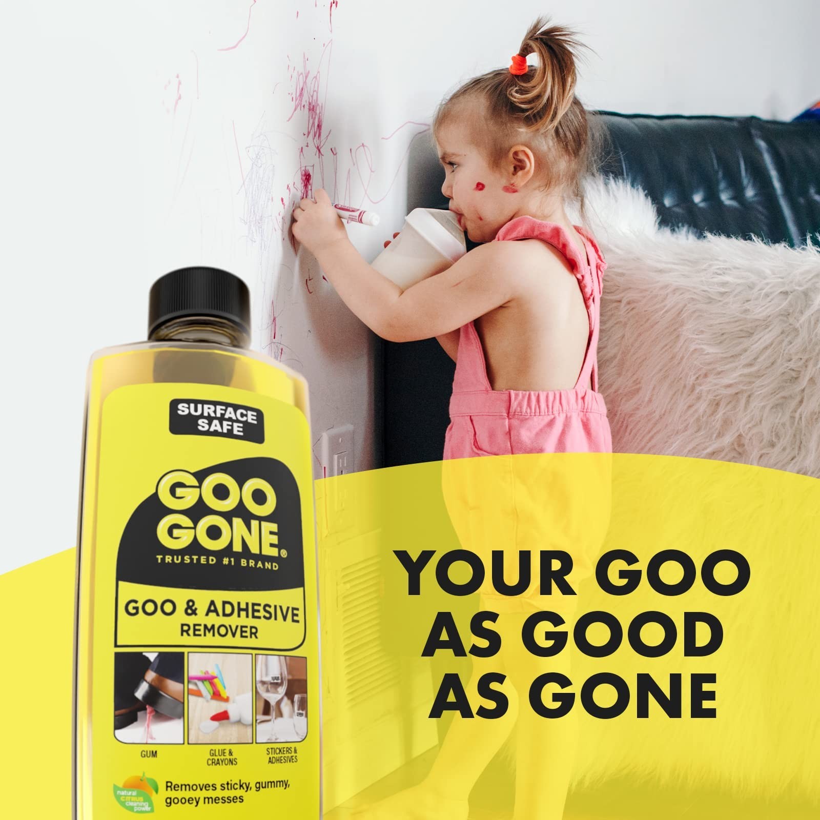 Goo Gone Adhesive Remover, 2 Pack, 8 Fluid Ounce Each – Surface Safe