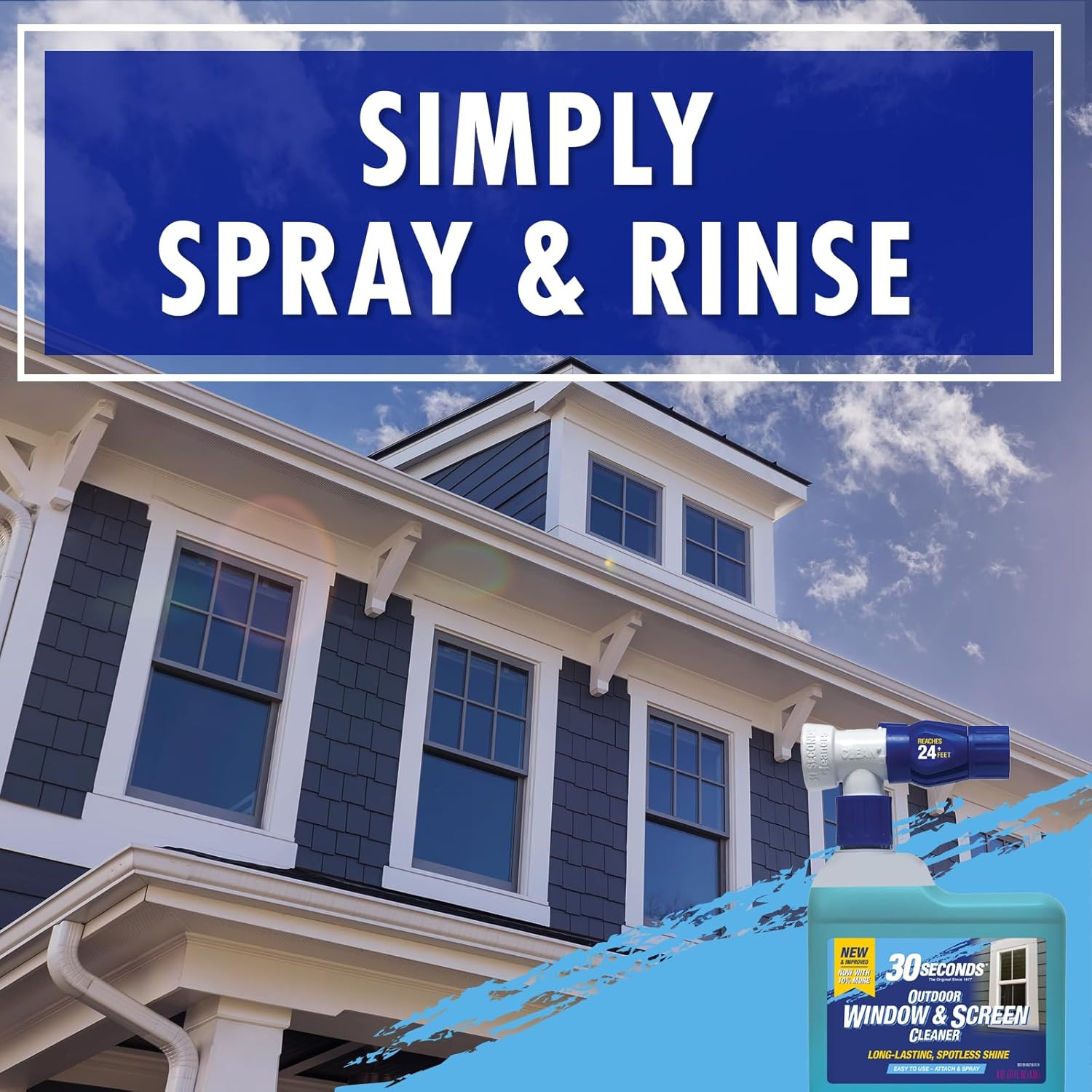 Outdoor Window & Screen Concentrated Cleaner for Glass, Patio Doors, Fiberglass,