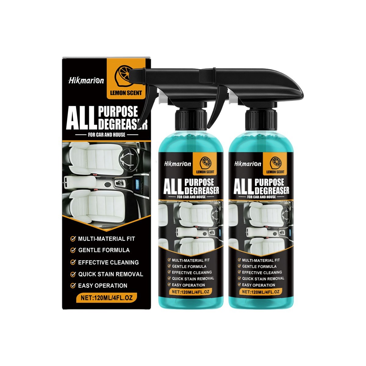 All Purpose Degreaser For Car And House,Lemon Scent Cleaning Spray 120ml US