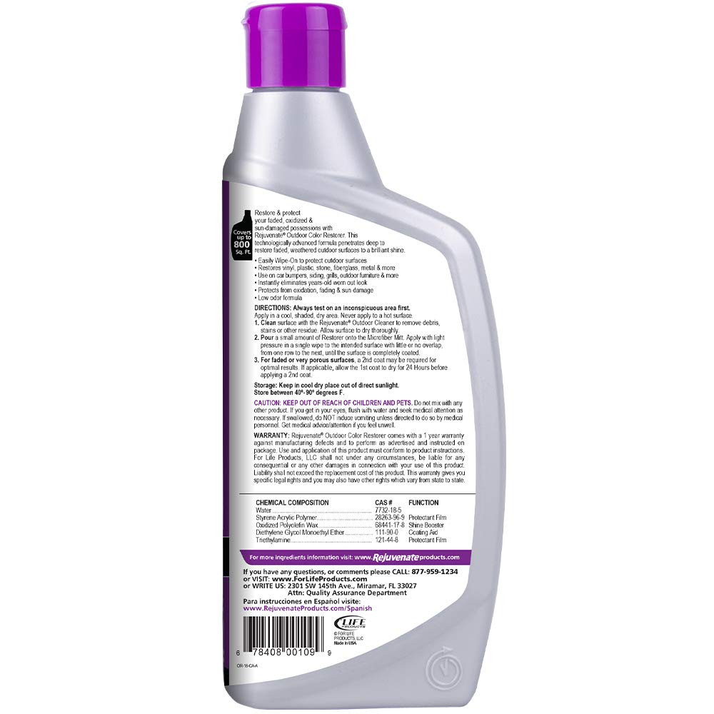 Rejuvenate Outdoor Color Restorer Instantly Restores Faded Sun-Damaged and and