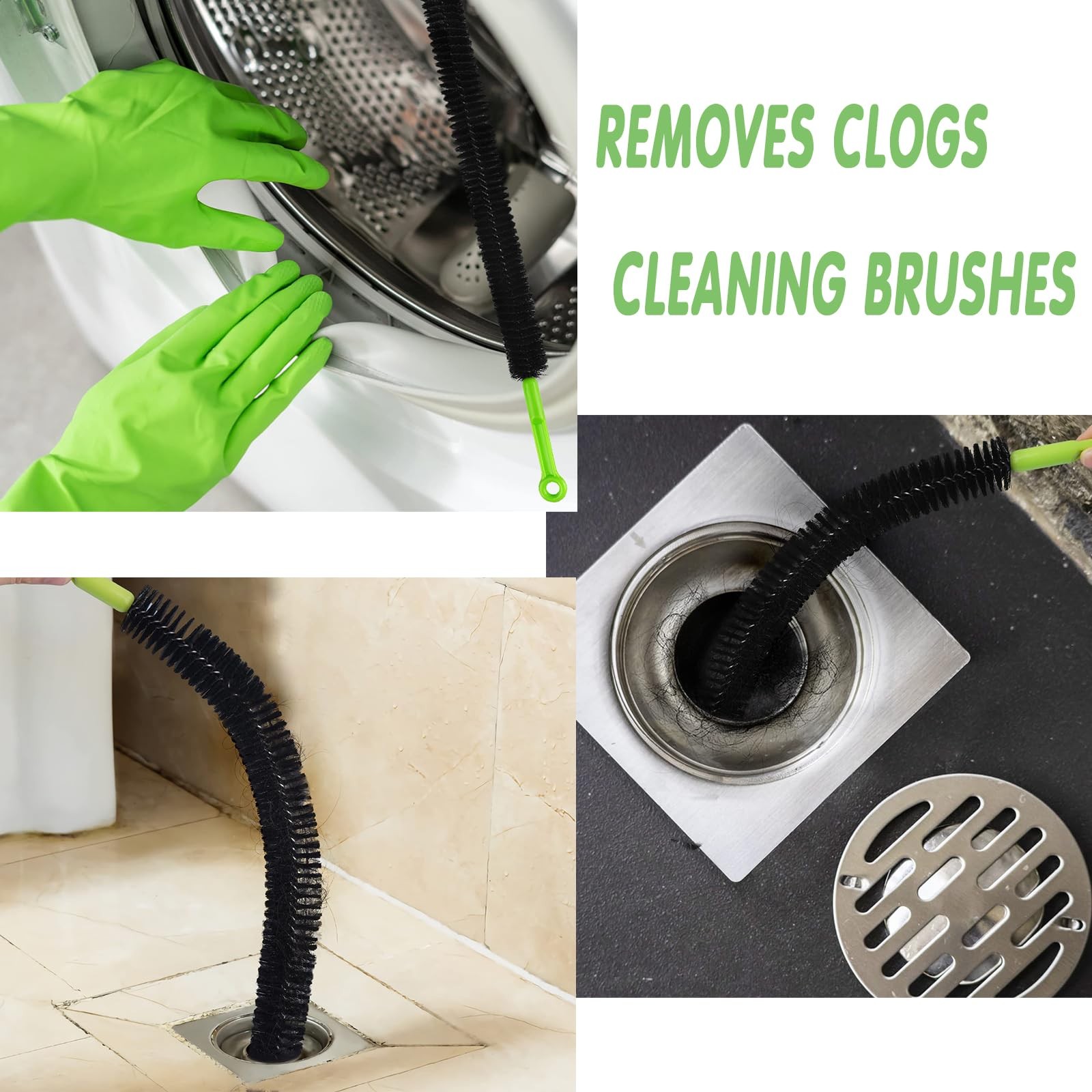 12″ Sewer Drain Brush Bendable Long Pipe Cleaners Flexible Cleaning Tool