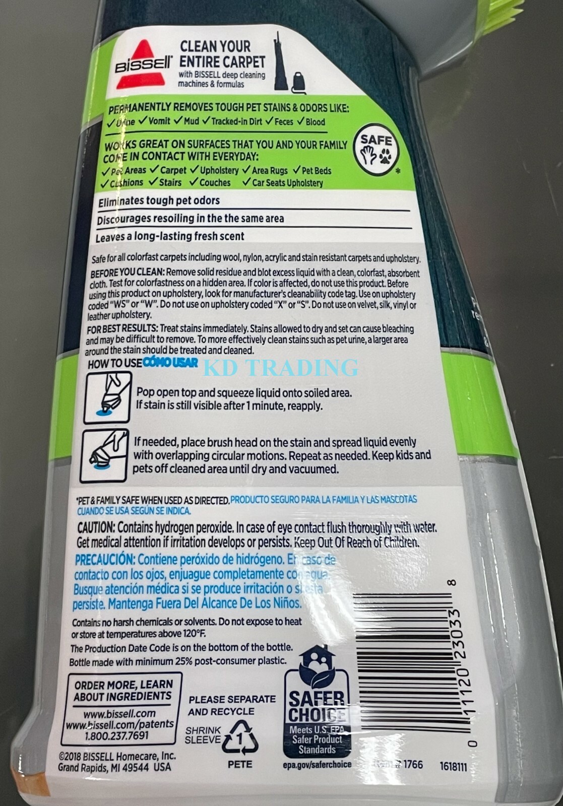 2-Pk~ Bissell PET PRO OXY Carpet Stain Odor Destroyer PERMANENT REMOVER w/ Brush