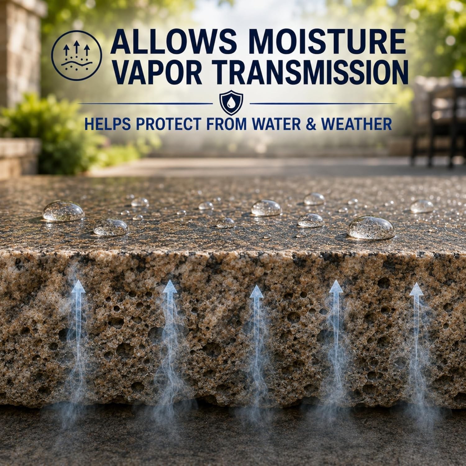 Color Enhancer Sealer for All-Natural Stone and Pavers. Marble, Travertine, Lime