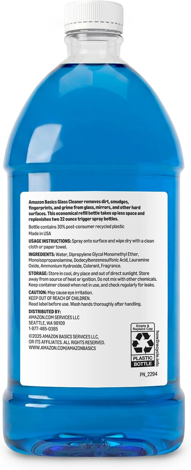 Amazon Basics Glass Cleaner Refill, Streak-Free, Cleans Windows and Mirrors with