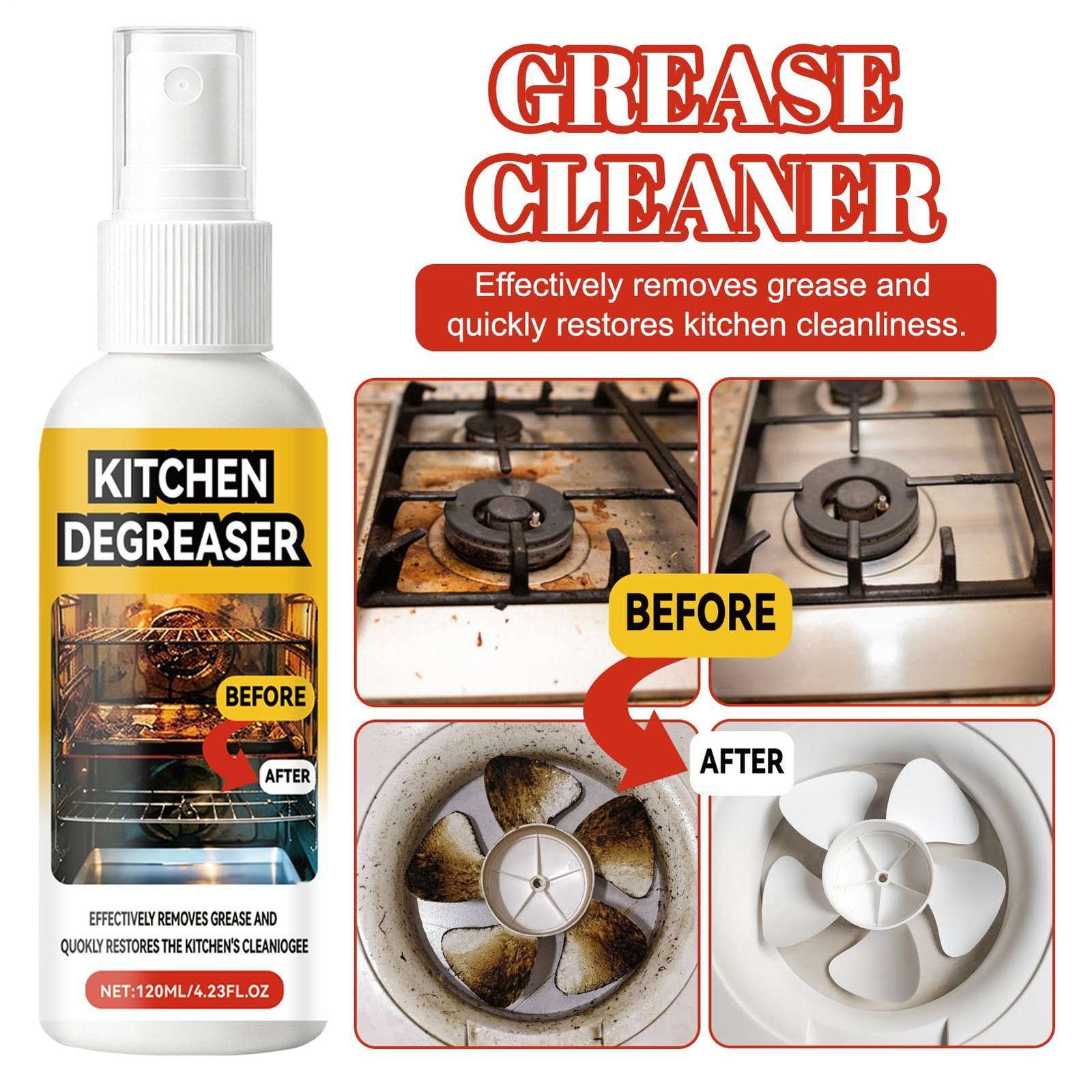 Kitchen Degreaser Heavy Duty Cleaning Stain Remover 120ml Oven Grill qualified