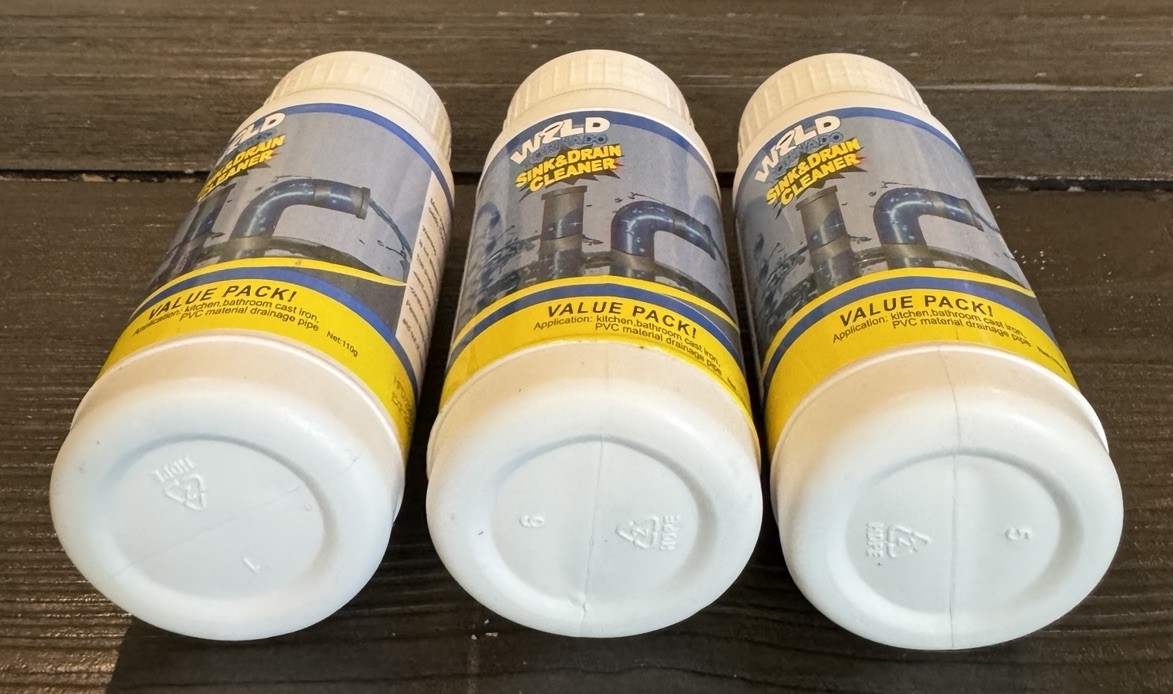 Lot of 3 Wild Tornado Powerful Sink & Drain Cleaner Powder Clog Removal Open