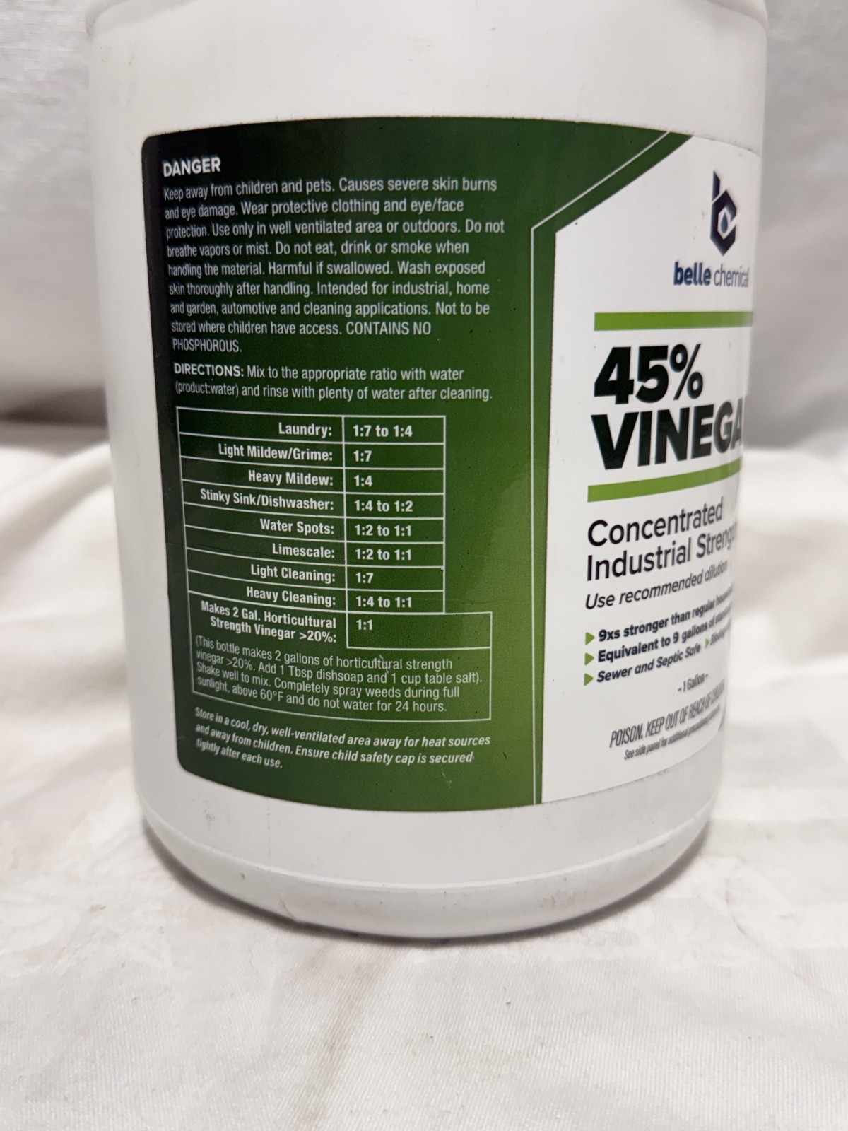 45% Pure Vinegar – Concentrated Industrial Grade (1-Gallon)