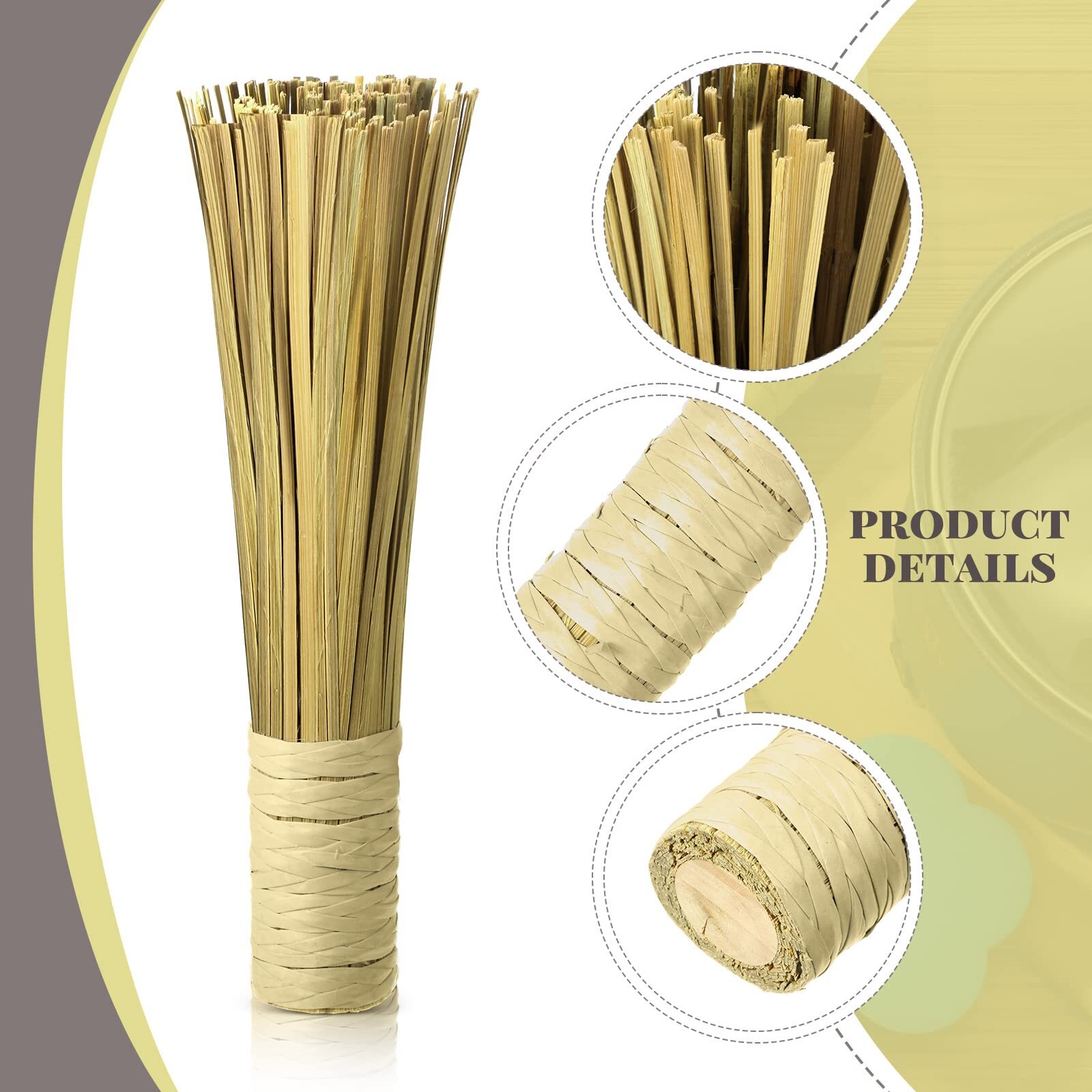 12 Inches Wok Brush Cleaning Whisk Bamboo Scrub Brush Kitchen Cleaning Brushes B