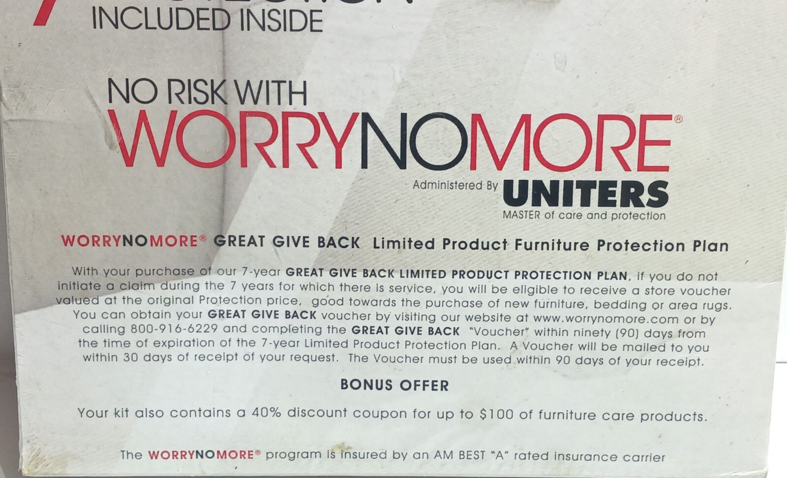 WORRYNOMORE: Factory Sealed Furniture Cleaning & Protection Kit
