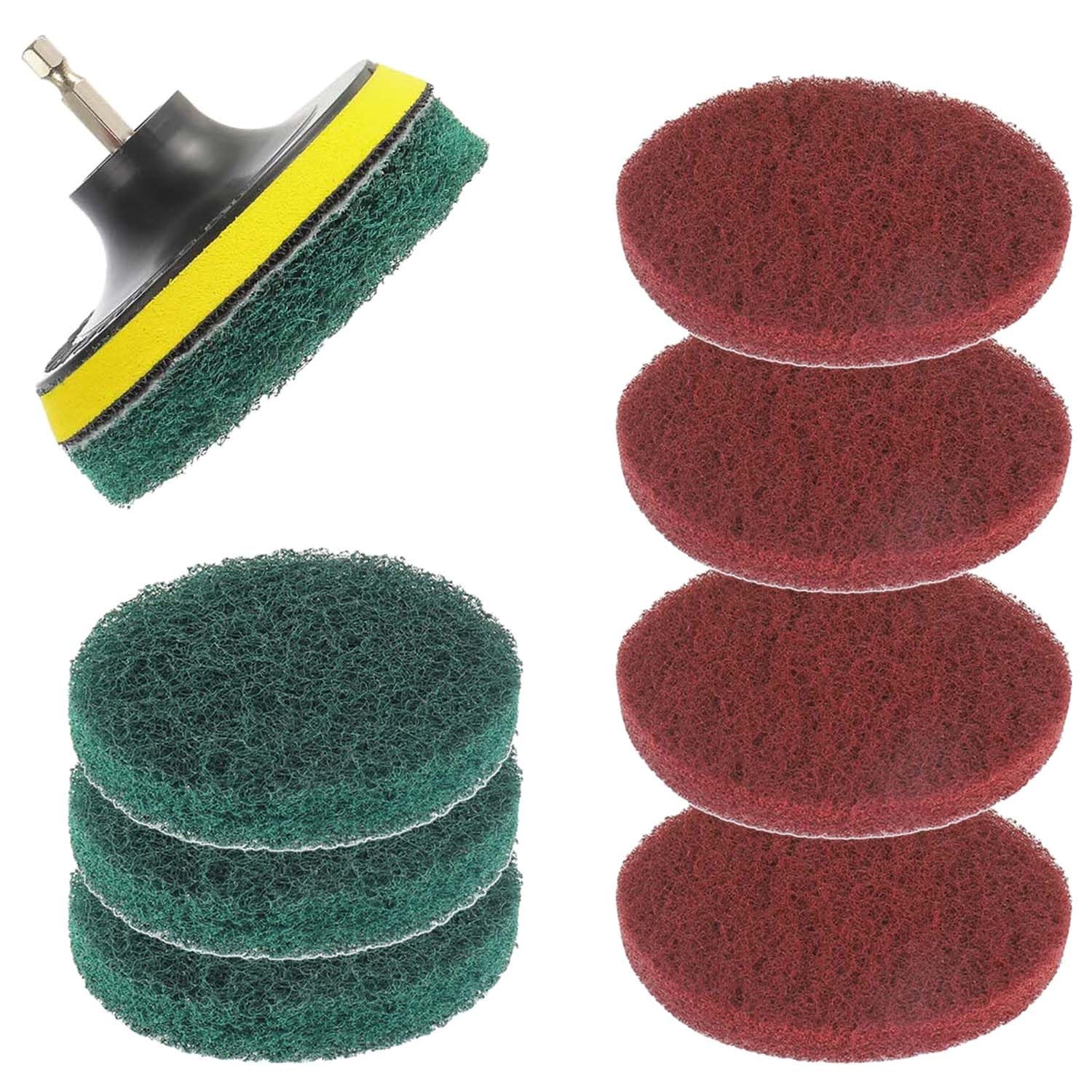 4 Inch Scrub Drill Brush Power Scouring Pads Household Cleaning Set for Kitch…