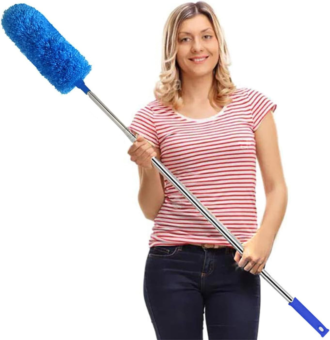Feather Cleaning Duster with Handle Telescoping Extendable 100 Extra Long Pole