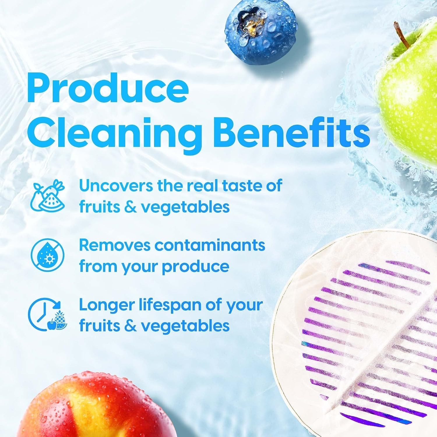 Fruit and Vegetable Washing Machine, 1- , Fruit Cleaner Device That Cleans Fr…