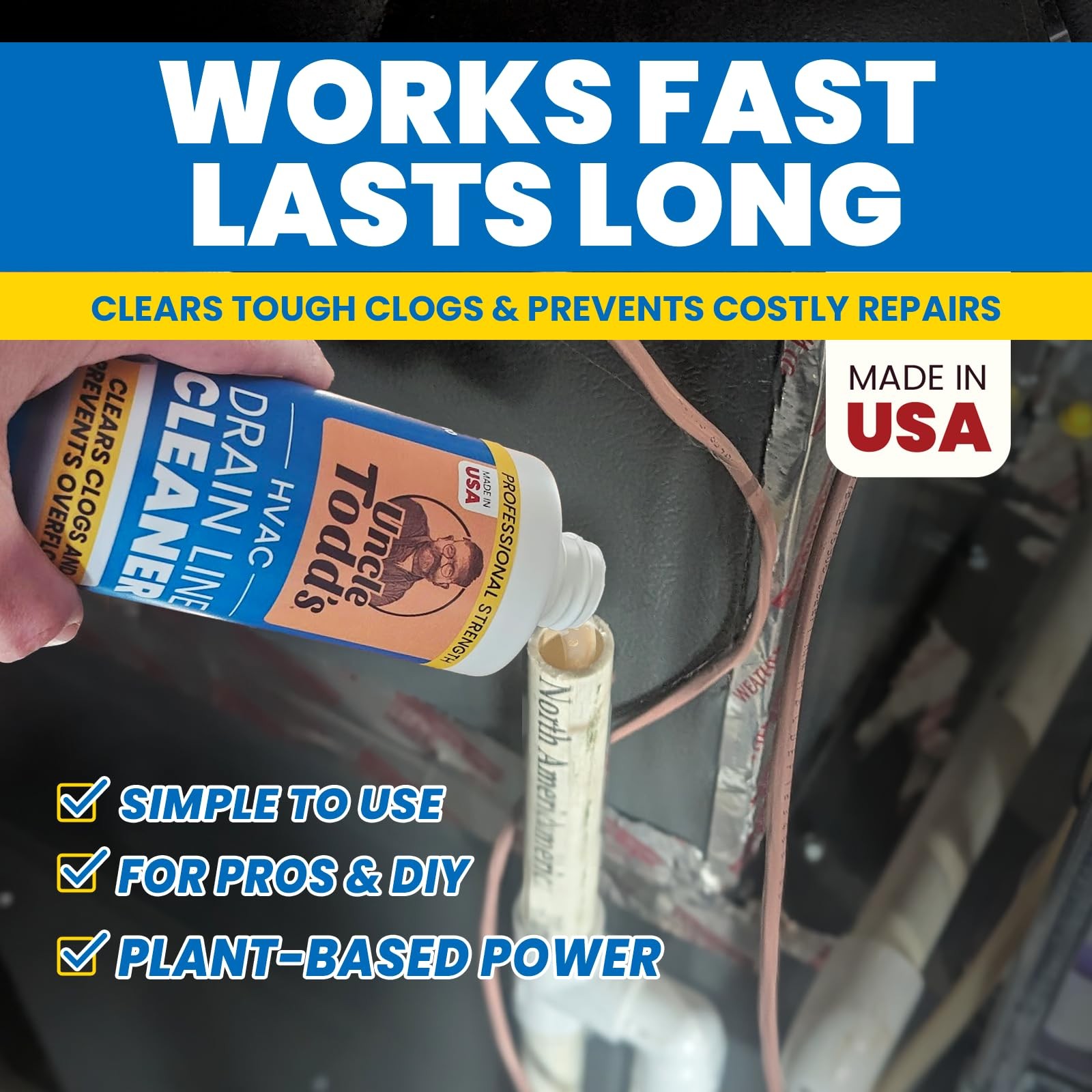 HVAC Drain Line Cleaner – 16oz / 8 Months Supply Bleach-Free, Fast-Acting, Lo…