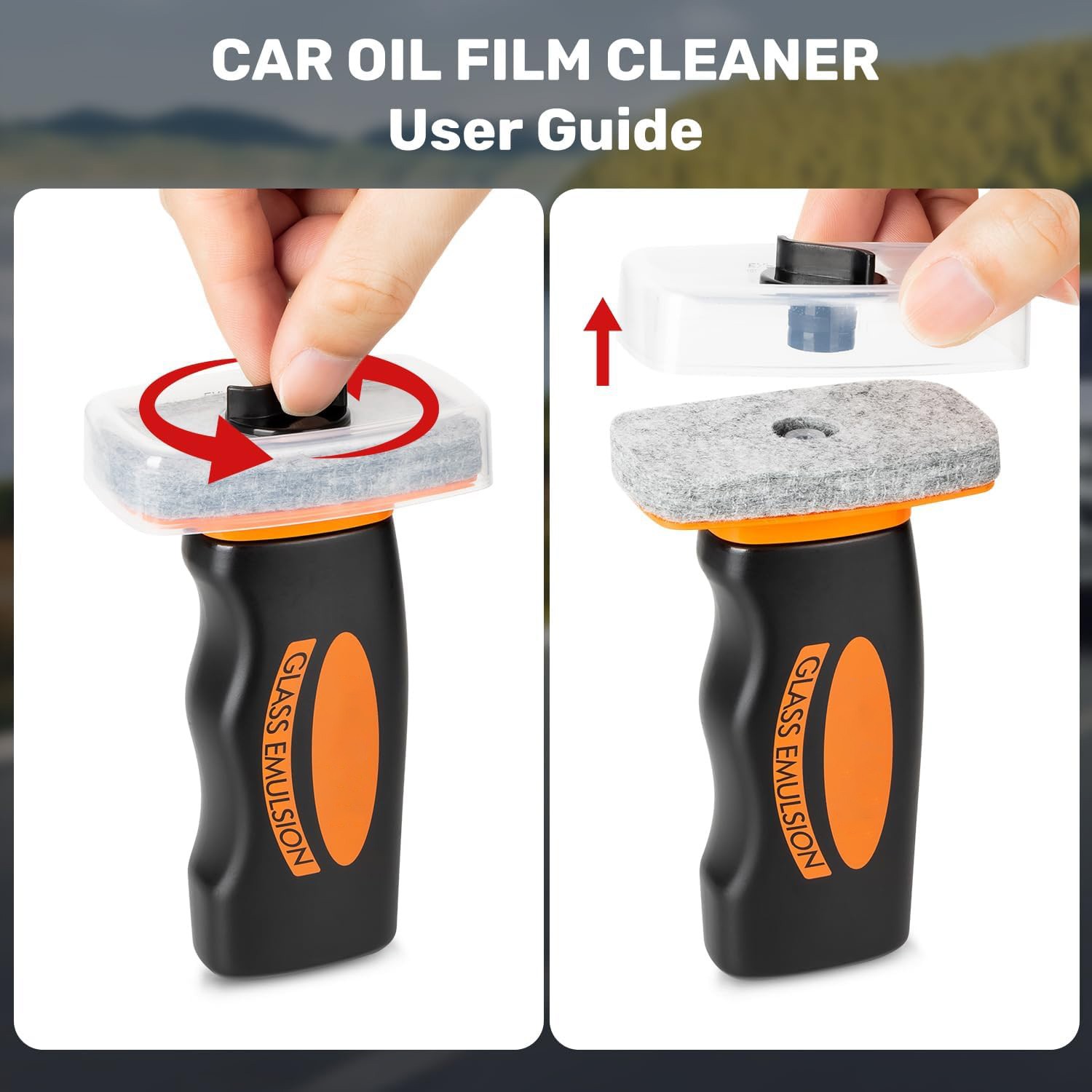 Glass Oil Film Remover for Car, Glass Emulsion Cleaner, Cleaning Board Removes