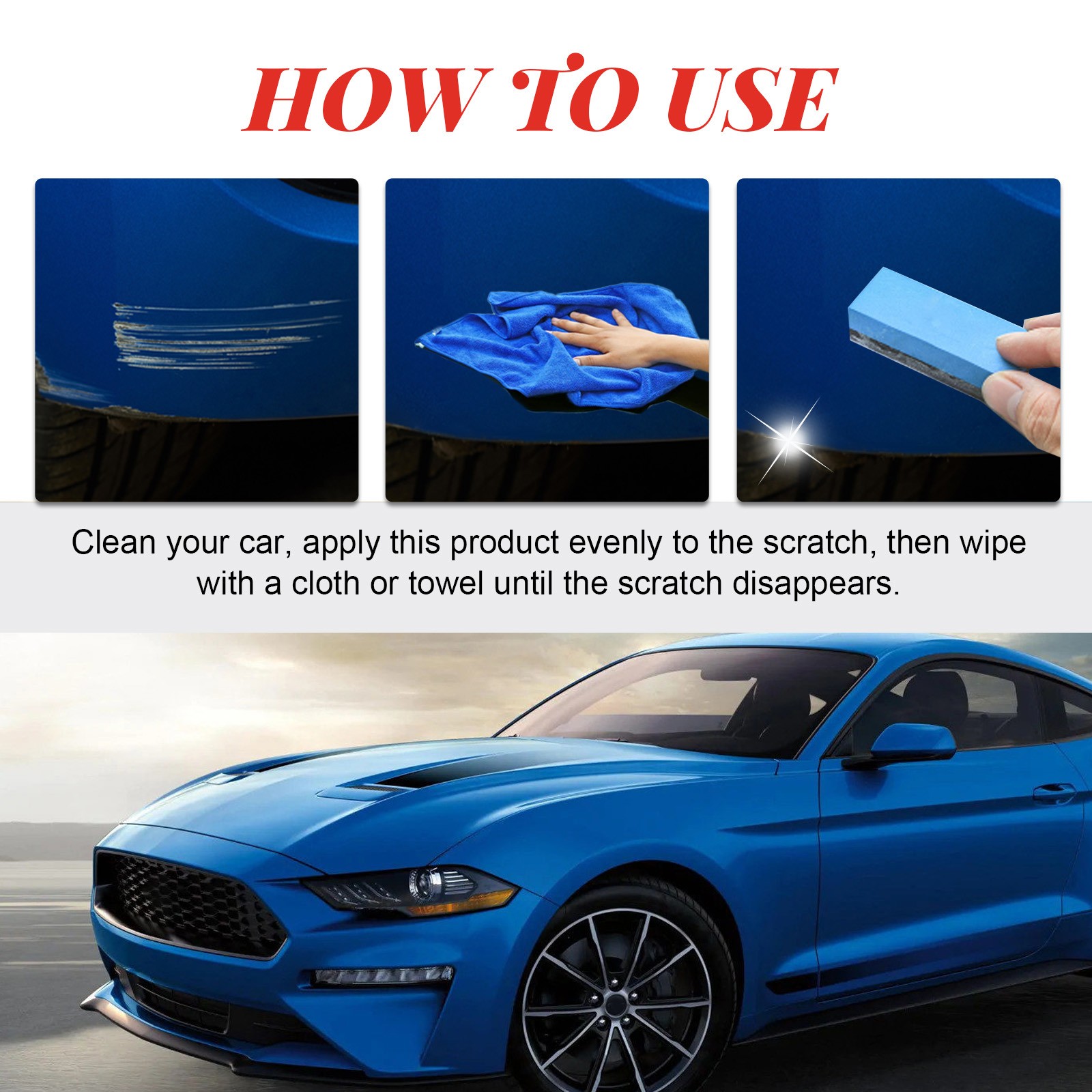 Scratch Maintenance Agent – Car Paint Repair Cleaning Cloth Tool Use 🚗