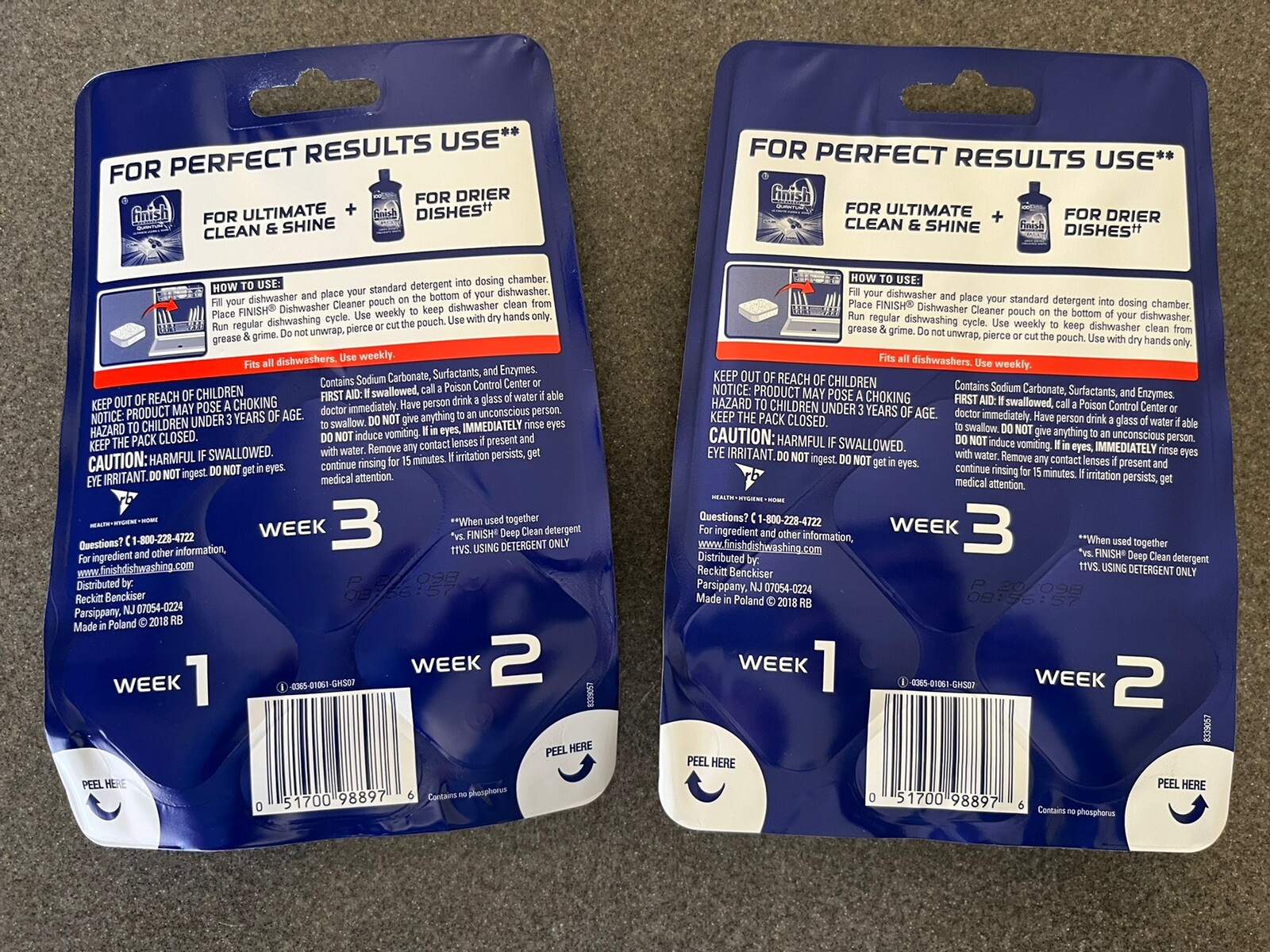 Finish In-Wash Dishwasher Cleaner: Clean Hidden Grease and Grime, 2 Pack 6 Wash