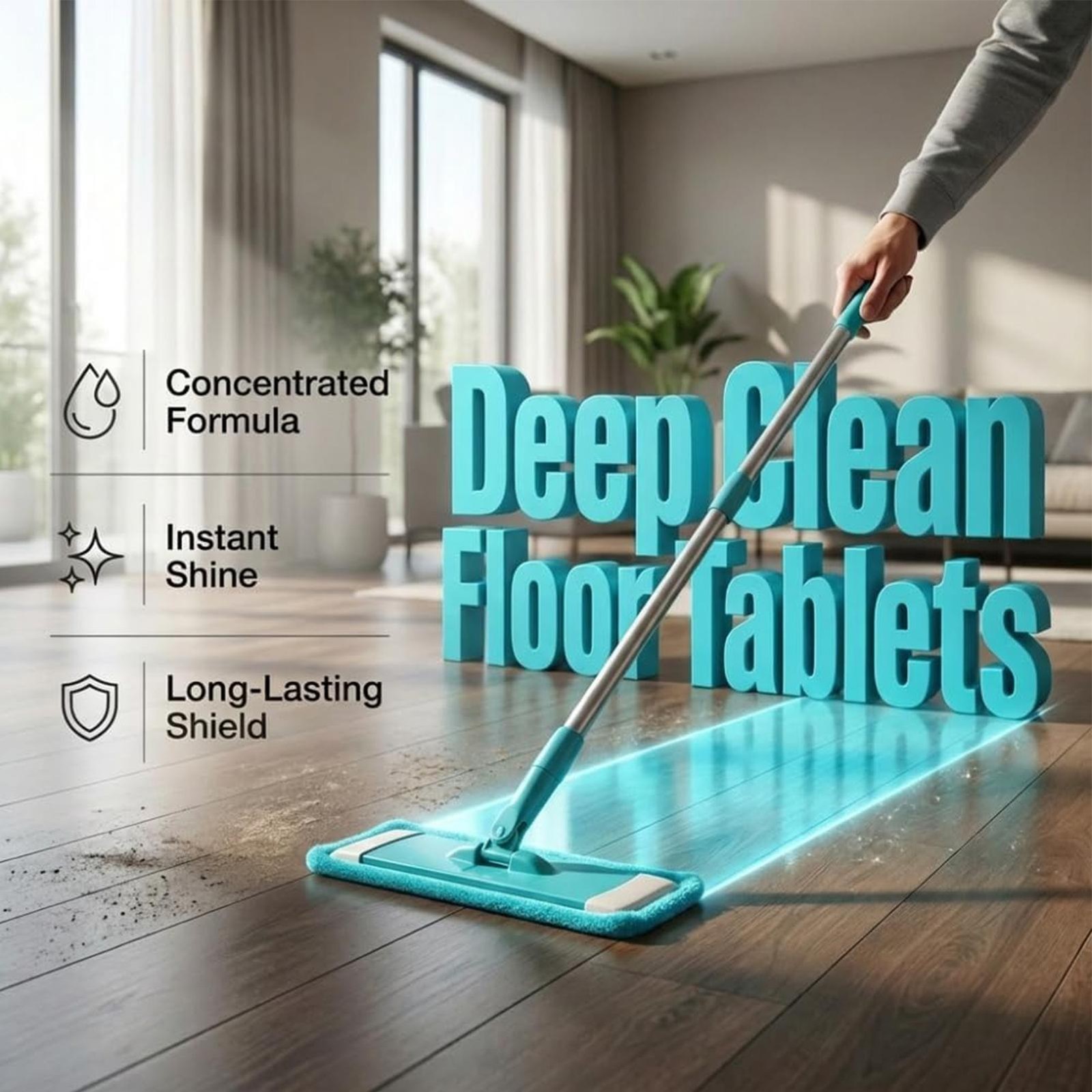 Multipurpose Dissolvable Floor Cleaning Sheets 60 Pieces Deep Clean Tablets Mopp