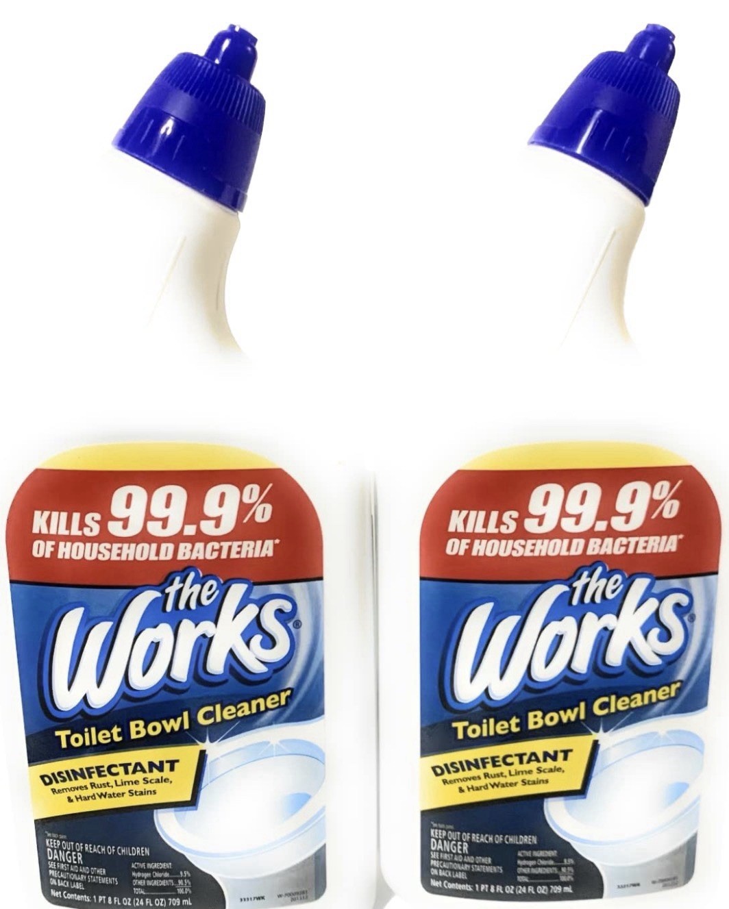 Lot of 2 The Works Toilet Bowl Cleaner 32 fl oz Each Powerful Stain Remover