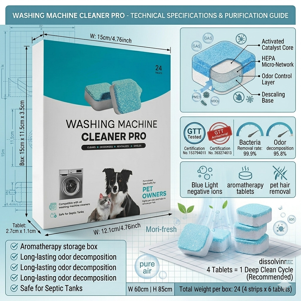 Uproot Clean Washing Machine Cleaner Tablets – 12 Pack for a 12 Month Supply. Fo