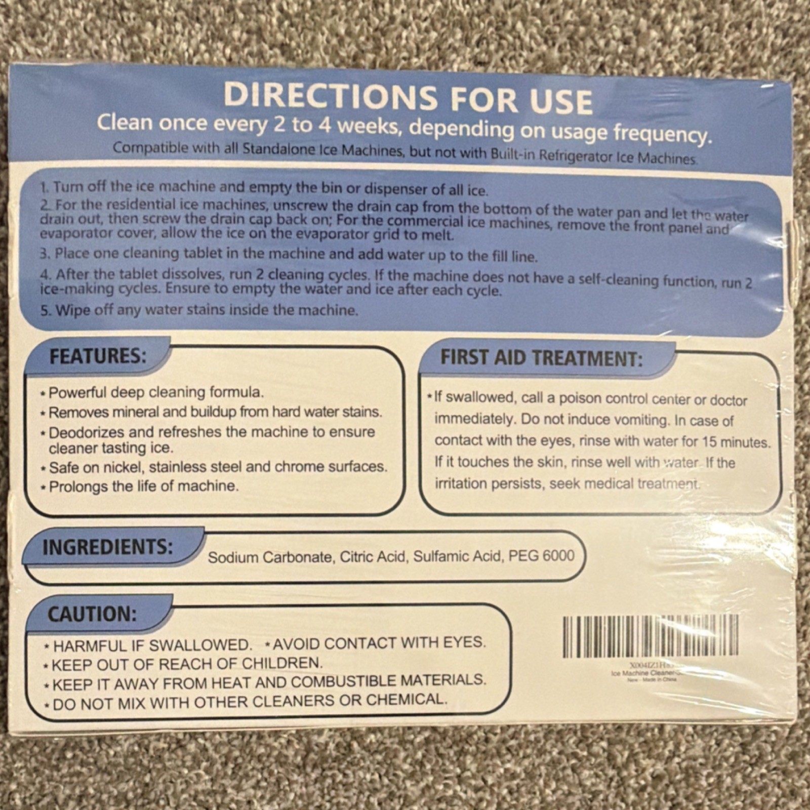 USKICH Ice Machine Cleaner Tablets Unscented 36 Pack Descales & Deodorizes