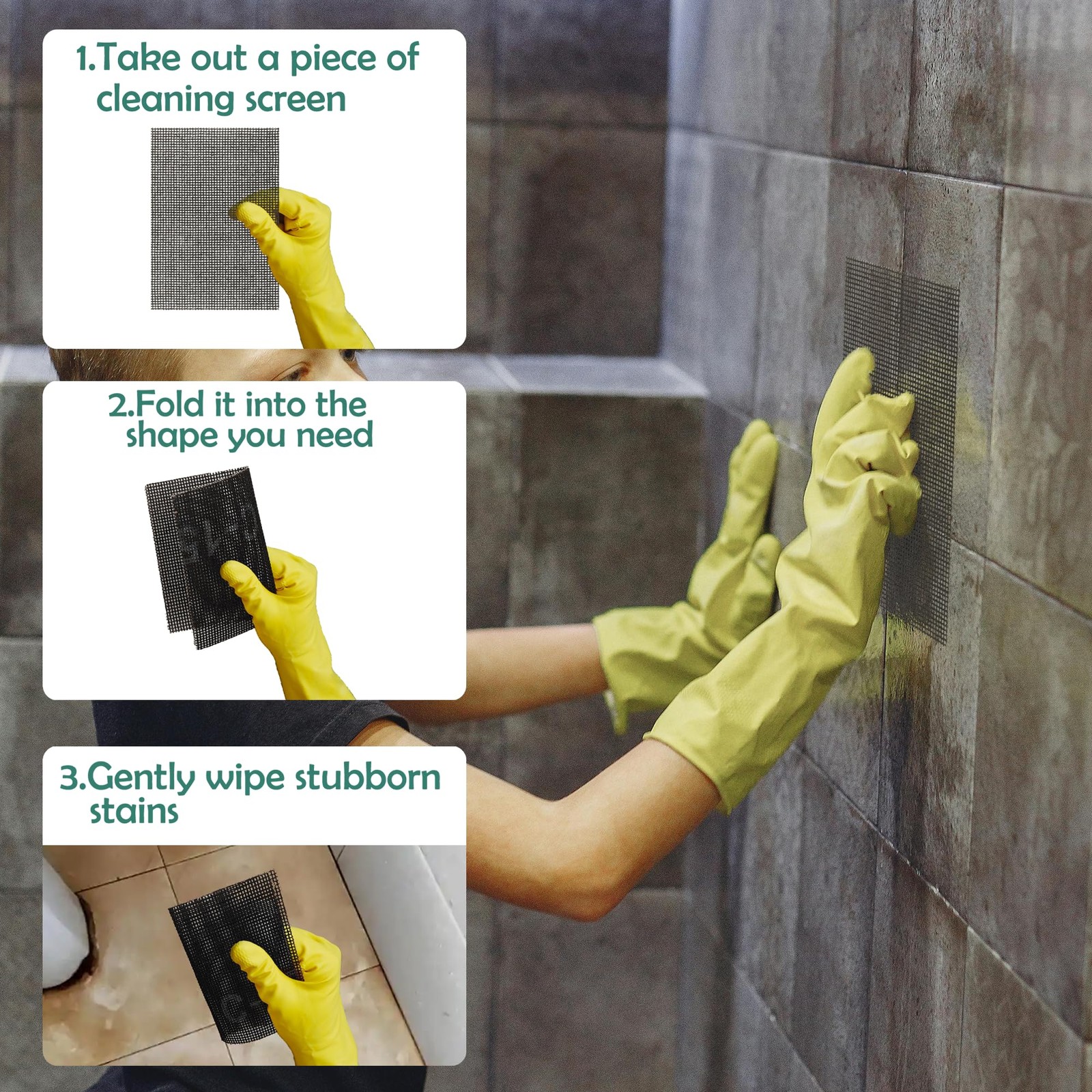 10Pcs Cleaning Screens for Toilets Cleaner Hard Water 5.5 x 4 Inch Flexible S…