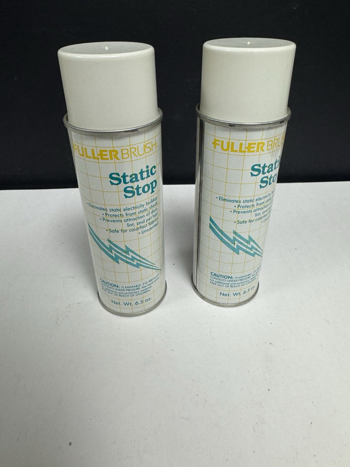 Vintage Fuller Brush Static Stop 2 Cans 6.5 OZ BOTH CANS FULL AND SPRAY