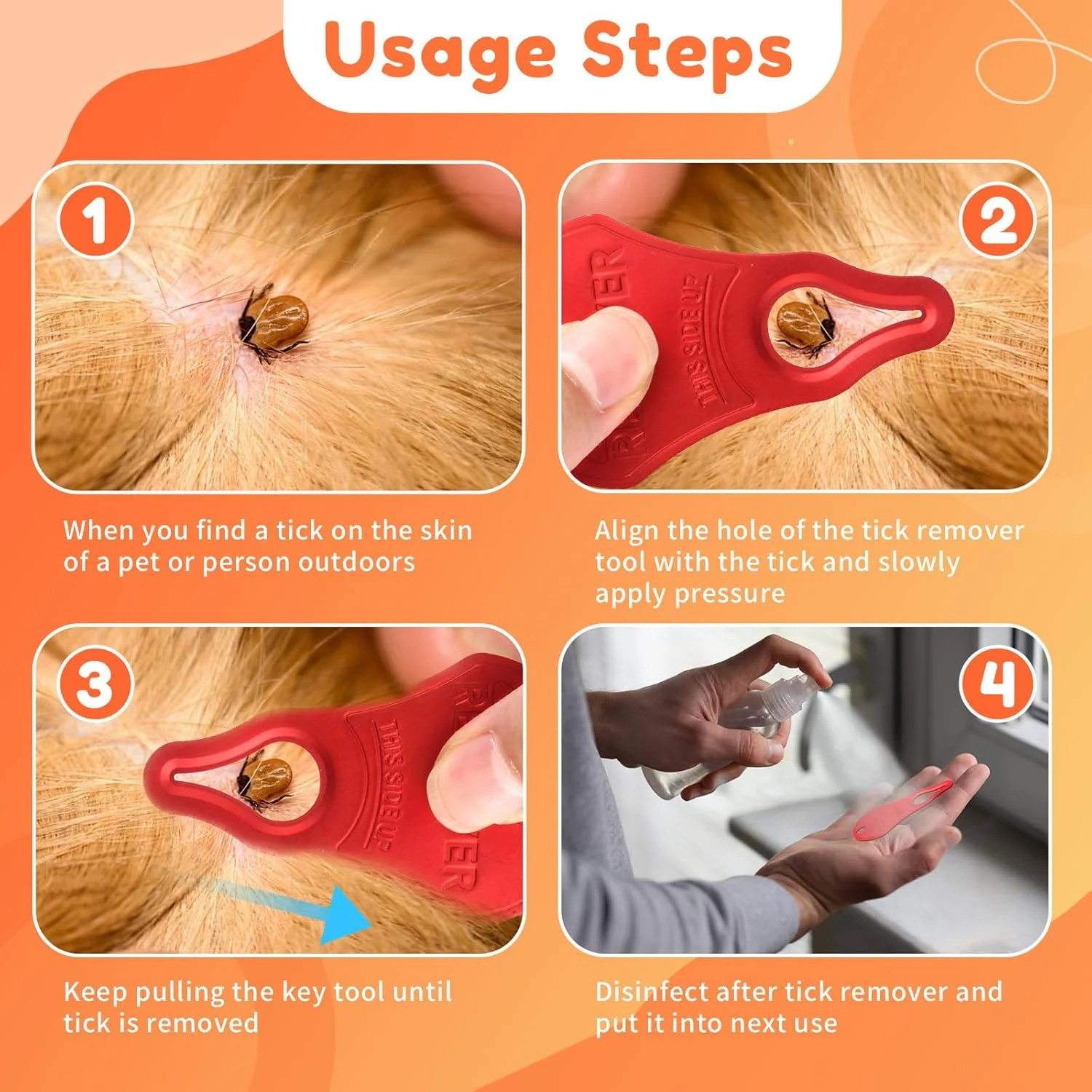 3 Pack Portable Tick Removal Tools Tick Remover Tools for Dogs Pets and Humans