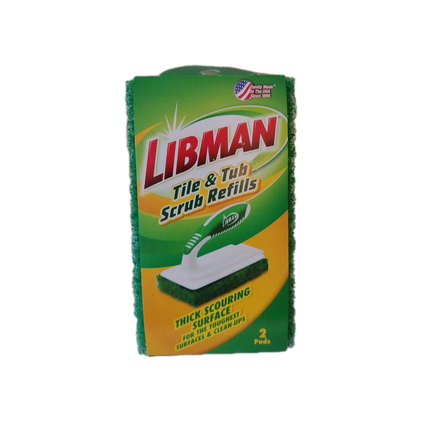 Libman #01151 Tile and Tub Scrub Sponge Refills Bath Kitchen Floor Outside 2 Pad