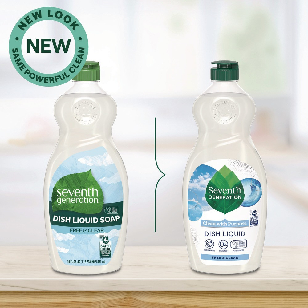 Seventh Generation 44986EA 19 oz Bottle Dishwashing Liquid – Free and Clear New